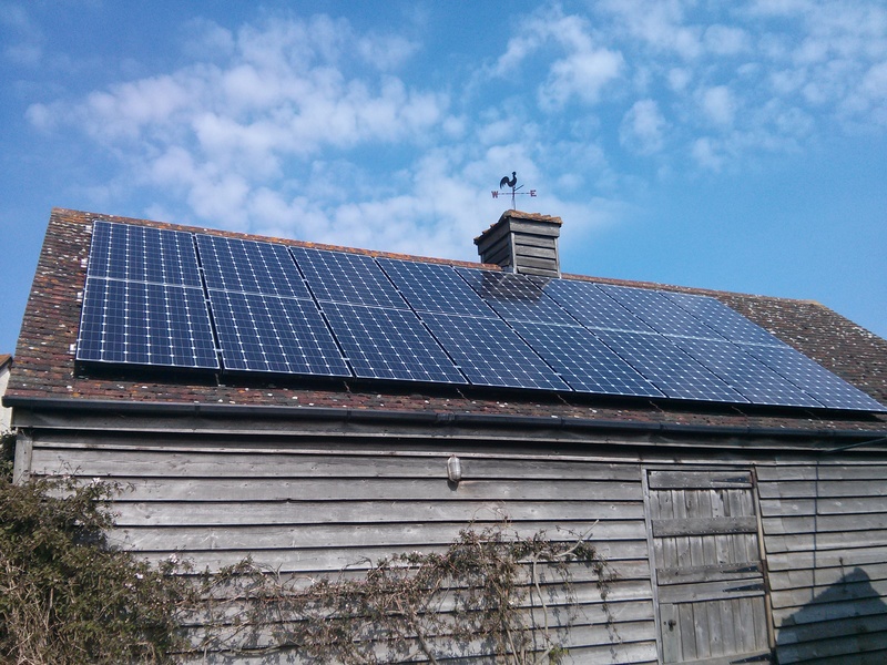 A large solar pv installation using standard panels.